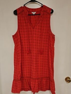 crown & ivy Red Patterned Sleeveless Dress